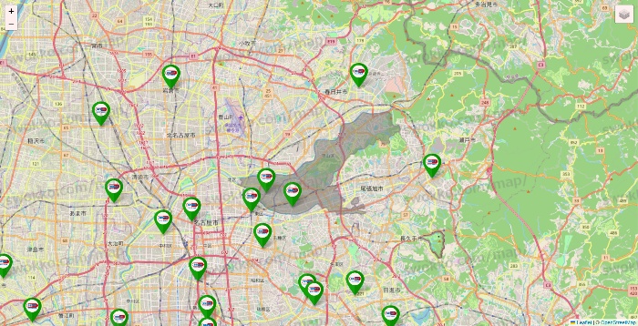 愛知県のセイムス系の店舗地図