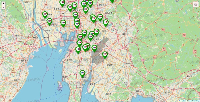 愛知県のセイムス系の店舗地図