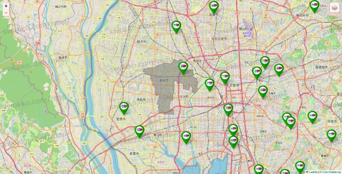 愛知県のセイムス系の店舗地図