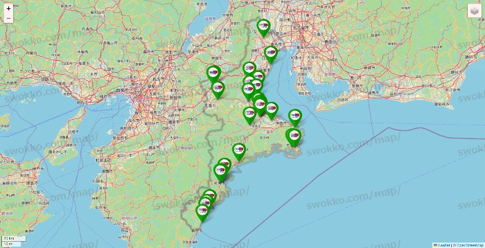 三重県のセイムス系の店舗地図