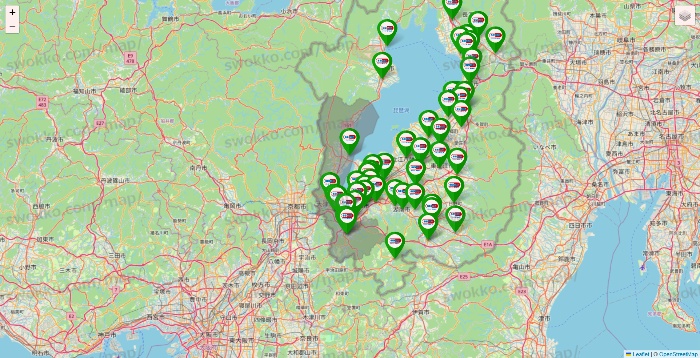 滋賀県のセイムス系の店舗地図