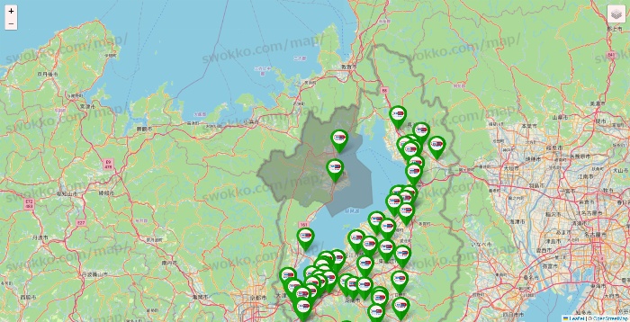 滋賀県のセイムス系の店舗地図