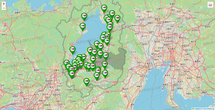 滋賀県のセイムス系の店舗地図