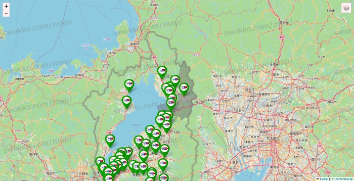滋賀県のセイムス系の店舗地図