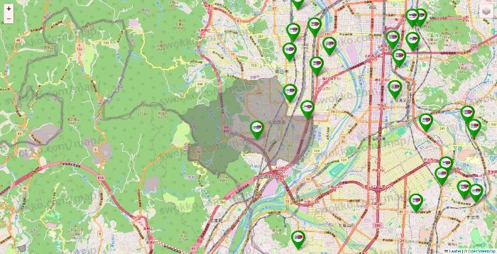 京都府のセイムス系の店舗地図