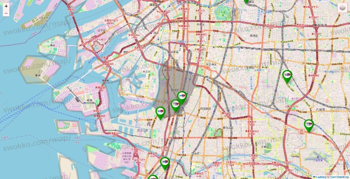 大阪府のセイムス系の店舗地図
