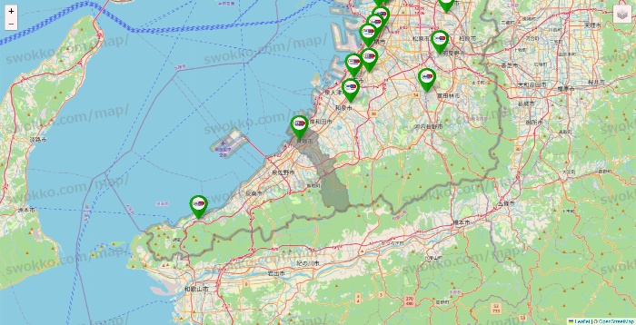 大阪府のセイムス系の店舗地図