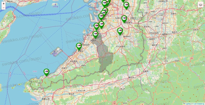 大阪府のセイムス系の店舗地図