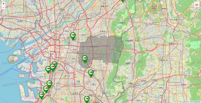 大阪府のセイムス系の店舗地図