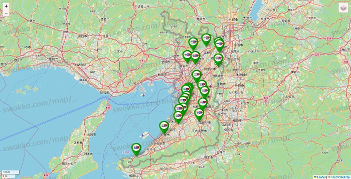 大阪府のセイムス系の店舗地図
