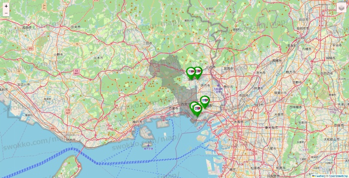 兵庫県のセイムス系の店舗地図