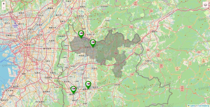 奈良県のセイムス系の店舗地図