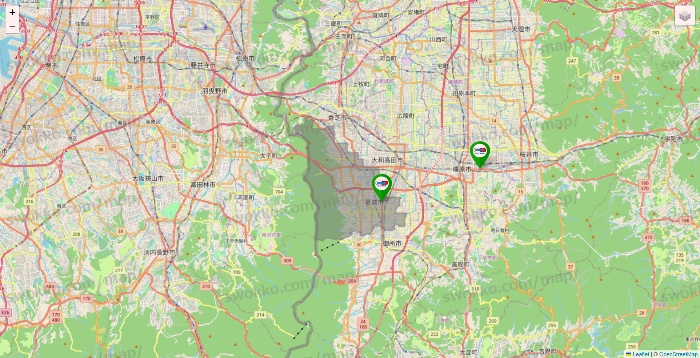 奈良県のセイムス系の店舗地図