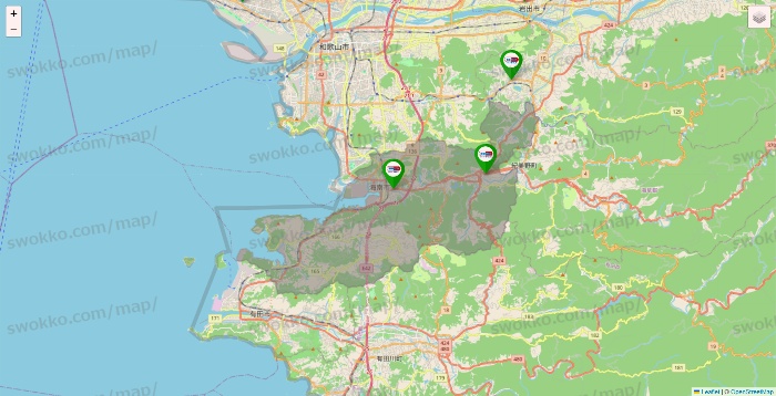 和歌山県のセイムス系の店舗地図