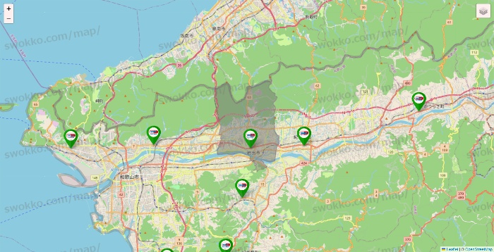 和歌山県のセイムス系の店舗地図