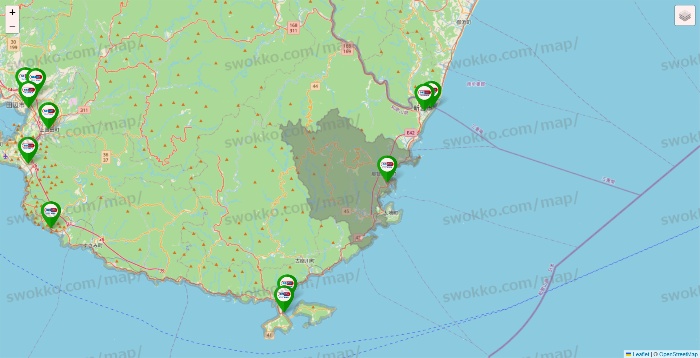 和歌山県のセイムス系の店舗地図