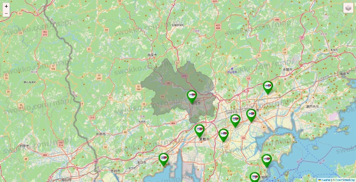 岡山県のセイムス系の店舗地図