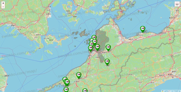 愛媛県のセイムス系の店舗地図