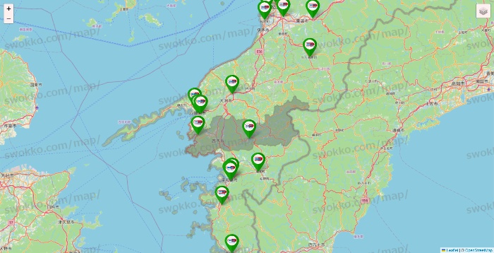 愛媛県のセイムス系の店舗地図