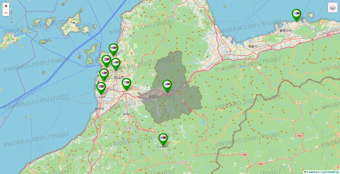愛媛県のセイムス系の店舗地図