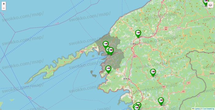 愛媛県のセイムス系の店舗地図