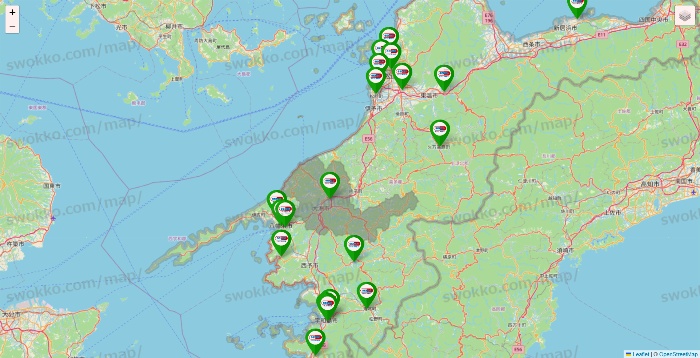 愛媛県のセイムス系の店舗地図