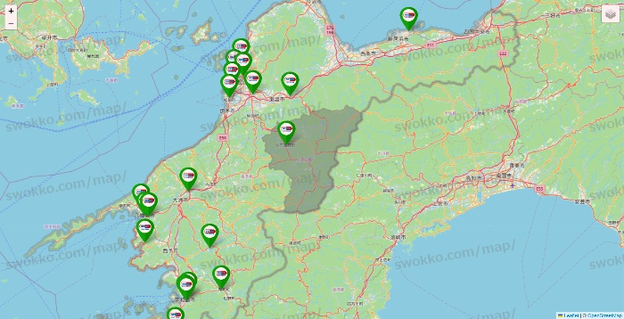 愛媛県のセイムス系の店舗地図