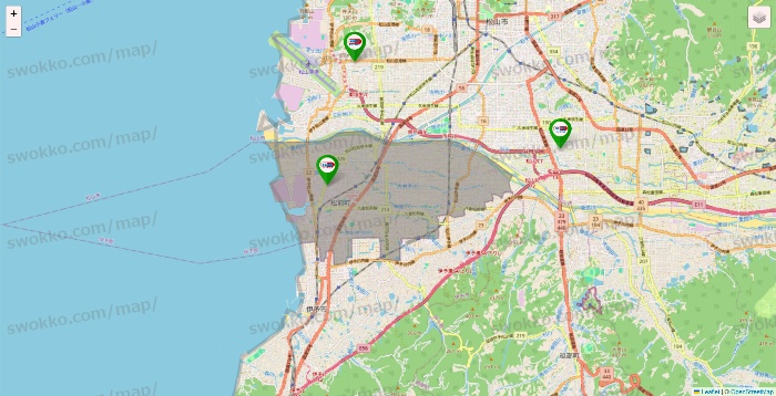 愛媛県のセイムス系の店舗地図