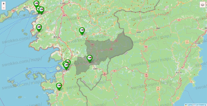 愛媛県のセイムス系の店舗地図