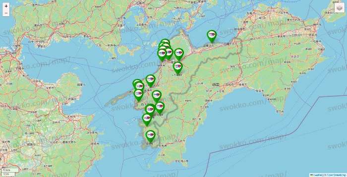 愛媛県のセイムス系の店舗地図