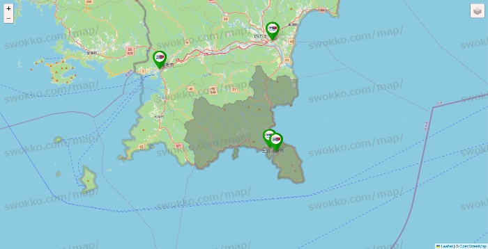 高知県のセイムス系の店舗地図