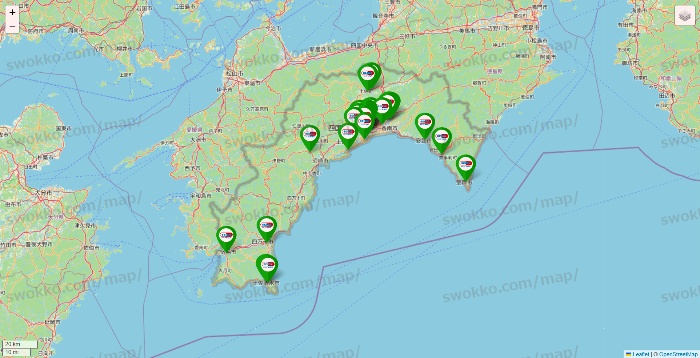 高知県のセイムス系の店舗地図