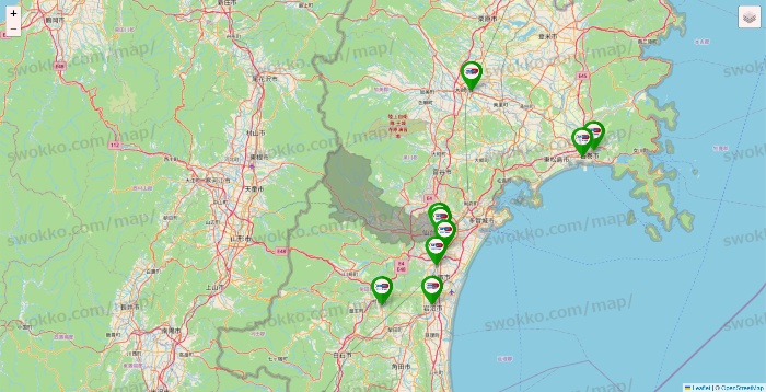 宮城県のセイムス系の店舗地図