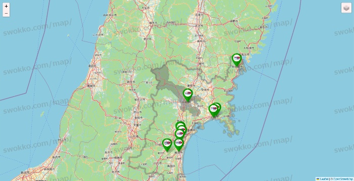 宮城県のセイムス系の店舗地図