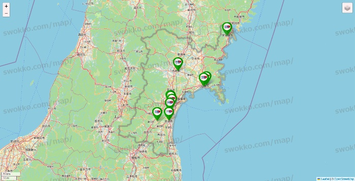宮城県のセイムス系の店舗地図