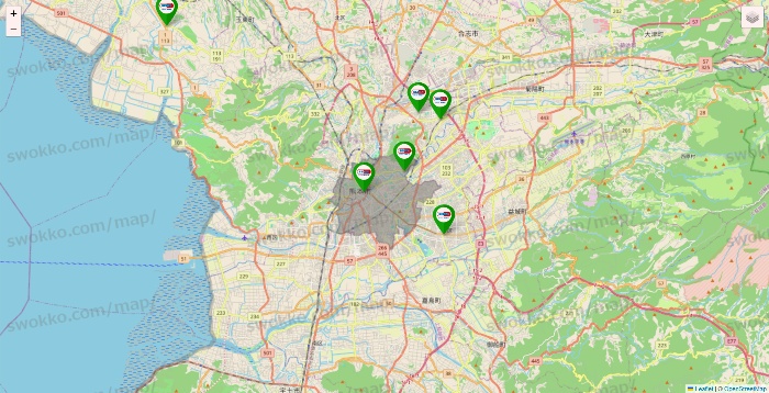 熊本県のセイムス系の店舗地図