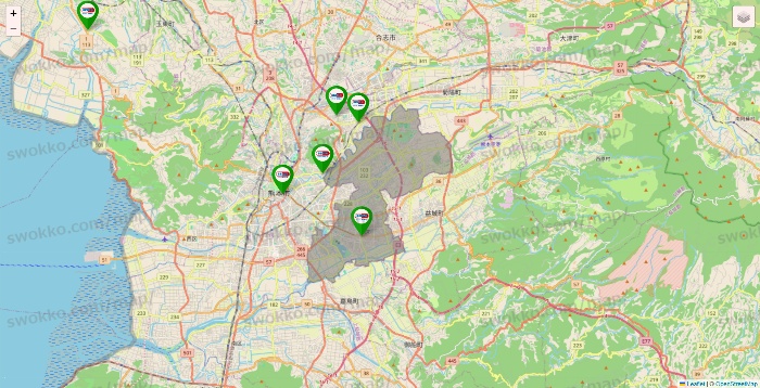 熊本県のセイムス系の店舗地図