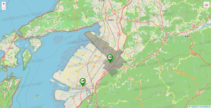 熊本県のセイムス系の店舗地図