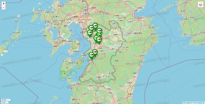 熊本県のセイムス系の店舗地図