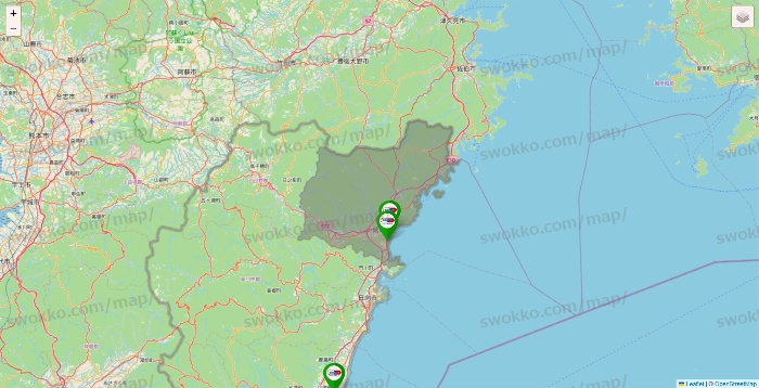 宮崎県のセイムス系の店舗地図