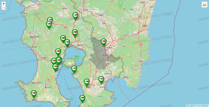 鹿児島県のセイムス系の店舗地図