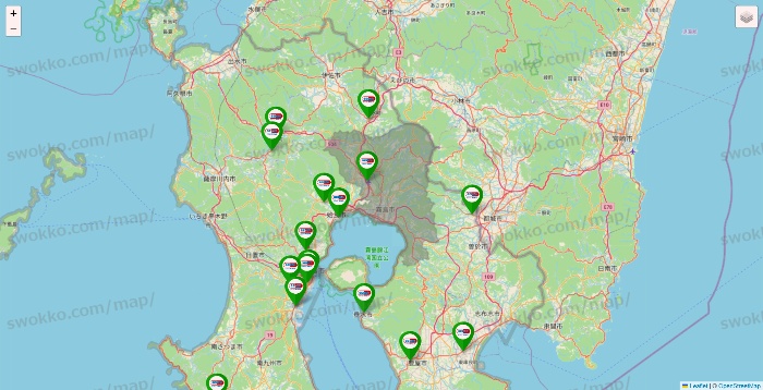 鹿児島県のセイムス系の店舗地図