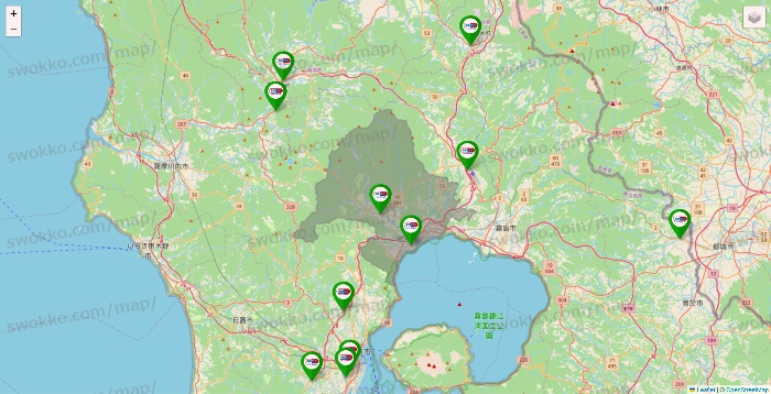 鹿児島県のセイムス系の店舗地図