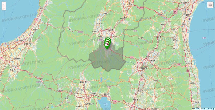 山形県のセイムス系の店舗地図