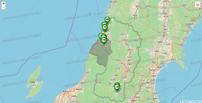 山形県のセイムス系の店舗地図