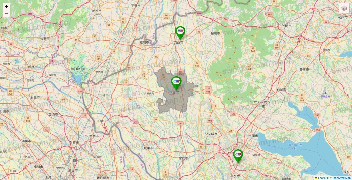 茨城県のセイムス系の店舗地図