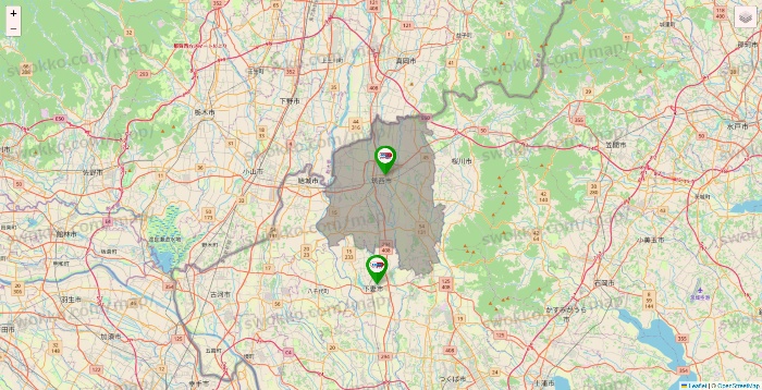 茨城県のセイムス系の店舗地図