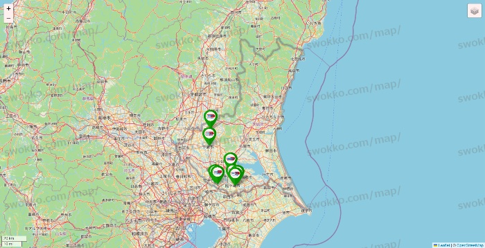 茨城県のセイムス系の店舗地図