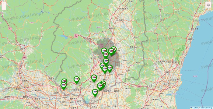 栃木県のセイムス系の店舗地図