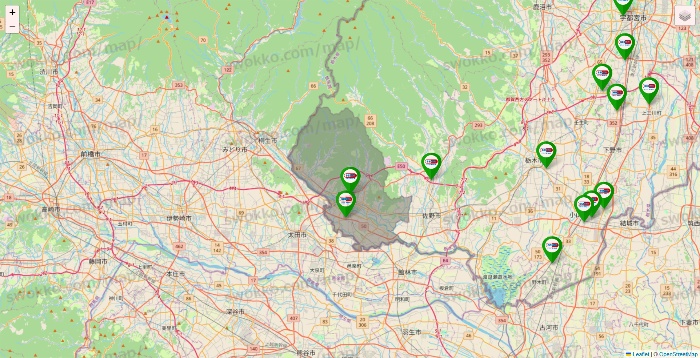 栃木県のセイムス系の店舗地図